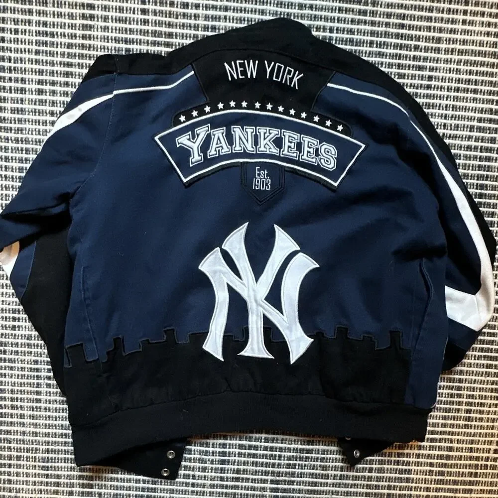 G-III Sports New York Yankees MLB Baseball Jacket Size Boys M 12-14 Blue Black